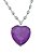 COLAR CORAÇÃO PEDRA FUSION LILAS COM ZIRCONIAS NA CORRENTE - Imagem 2