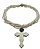COLAR CHOCKER VARIAS VOLTAS E PINGENTE DE CRUCIFIXO BAQUELITE - Imagem 1