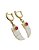BRINCO MEIA ARGOLA DENTE SABRE COM ZIRCONIA - Imagem 1