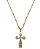 COLAR COM PINGENTE CRUCIFIXO OURO18K E RODIO BRANCO - Imagem 1