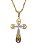 COLAR COM PINGENTE CRUCIFIXO OURO18K E RODIO BRANCO - Imagem 2