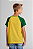 Camiseta Infantil Raglan Brasil Amarela com Verde 100% poliester - Imagem 2