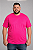 Camiseta Masculina Plus Size Rosa Shock 100% Poliéster - Imagem 1