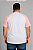 Camiseta Masculina Raglan Plus Size Branca com Manga Rosa 100% Poliéster - Imagem 2