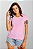 Baby Look Rosa Claro 100% Poliéster - Imagem 3