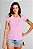 Baby Look Rosa Claro 100% Poliéster - Imagem 1