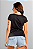 Baby Look Preta 100% Poliéster - Imagem 2