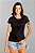 Baby Look Preta 100% Poliéster - Imagem 1