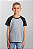 Camisetas Infantil Raglan cinza mescla com manga Preta 100% poliéster - Imagem 1