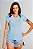 Baby Look Azul Claro 100% Poliéster - Imagem 1
