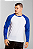 Camiseta Raglan Masculina Manga Longa 100% Poliéster Branca e Azul - Imagem 3