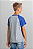 Camisetas Infantil Raglan cinza mescla com manga Azul 100% poliéster - Imagem 2