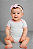 Body infantil Bebê Branco detalhe Rosa Poliéster com Elastano - Imagem 1