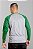 Blusa Raglan Manga Longa Cinza Mescla com verde 100% Poliéster - Imagem 2