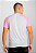 Camiseta Masculina Raglan Branca Anti pilling com manga rosa claro 100% poliéster - Imagem 2