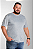 Camiseta Plus Size Cinza Mescla 100% Poliéster - Imagem 3