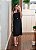 Vestido preto linho com cinto - Imagem 1