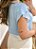 Blusa azul manga tulipa decote V - Imagem 2