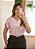 Blusa rosa manga tulipa decote V - Imagem 1