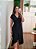 Vestido transpassado liso preto - Imagem 2