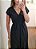 Vestido transpassado liso preto - Imagem 4