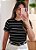 Blusa canelada listrada preta - Imagem 4