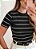 Blusa canelada listrada preta - Imagem 5