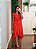 Vestido transpassado liso laranja - Imagem 1