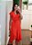 Vestido transpassado liso laranja - Imagem 7
