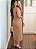 Vestido areia tubinho fenda - Imagem 3