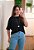 Blusa ampla manga morcego preta - Imagem 4