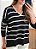 Blusa tricô listrada preta - Imagem 7