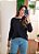 Blusa tricô ampla decote canoa preta - Imagem 3