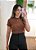 Blusa canelada lisa marrom - Imagem 1