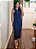 Vestido midi malha canelada marinho - Imagem 1