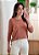 Blusa quadrada manga 7/8 castanho - Imagem 1