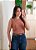 Blusa detalhe renda castanho - Imagem 4