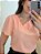 Blusa decote V transpassado coral - Imagem 3