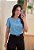 Blusa decote V transpassado azul - Imagem 1