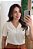 Blusa decote V pregas off white - Imagem 3