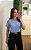 Blusa decote V pregas azul - Imagem 5