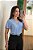 Blusa decote V pregas azul - Imagem 3