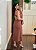 Vestido linho alça trançada mocha - Imagem 2