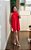 Vestido evasê amarração vermelho - Imagem 2