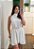 Vestido evasê amarração off white - Imagem 10