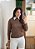 Blusa Tricô Ponto Vazado Marrom - Imagem 1