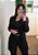 Maxi Cardigan Canelado Preto Feminino - Imagem 1