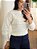 Blusa Tricô Ponto Rendado Off White Manga Longa - Imagem 7