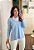 Blusa Tricô Decote V Azul Feminina - Imagem 2