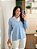 Blusa Tricô Decote V Azul Feminina - Imagem 7